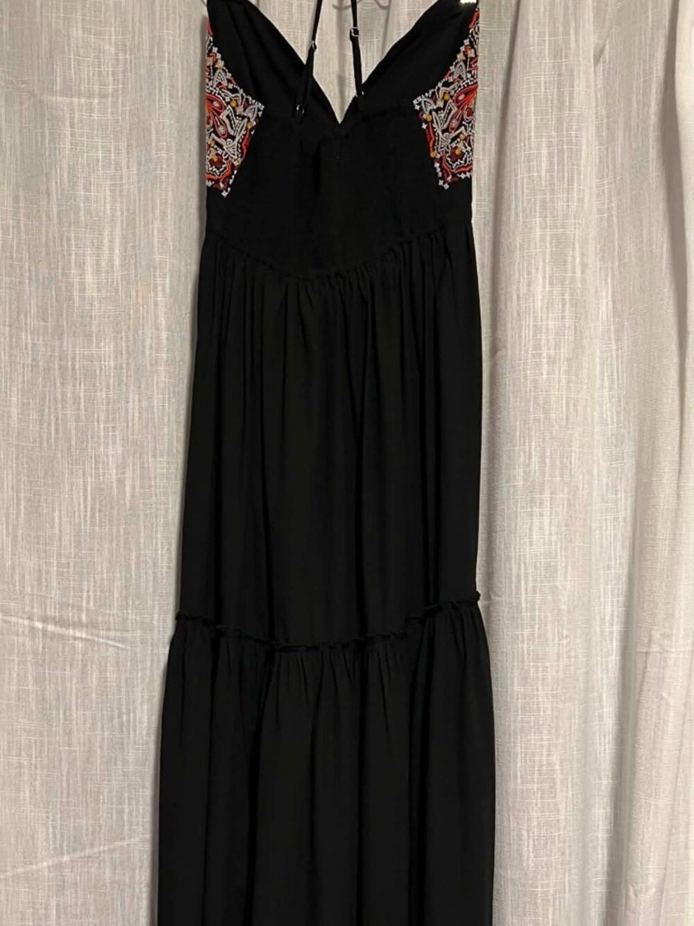Abercrombie & Fitch Maxi Dress Spaghetti Straps Embroidered Size S - Picture 2 of 9